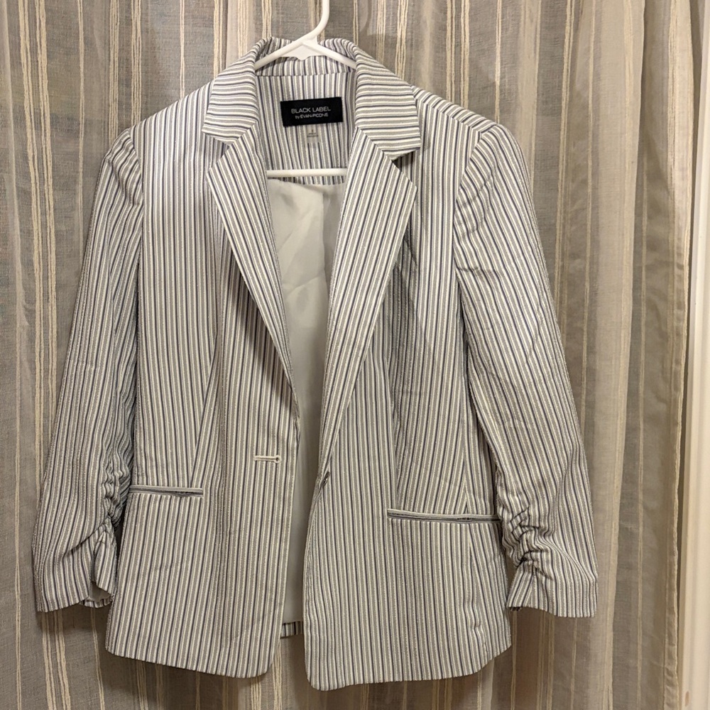 Black Label Women's Blazer with Black and White Stripes